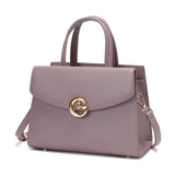 Elegant women's handbag in mauve color with a top handle and practical design
