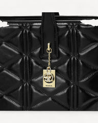 Black luxury leather wide handbag and shoulder bag - lasting luxury and elegance