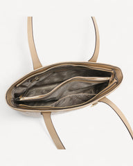 A spacious handbag and shoulder bag in elegant beige - soft color and elegant design