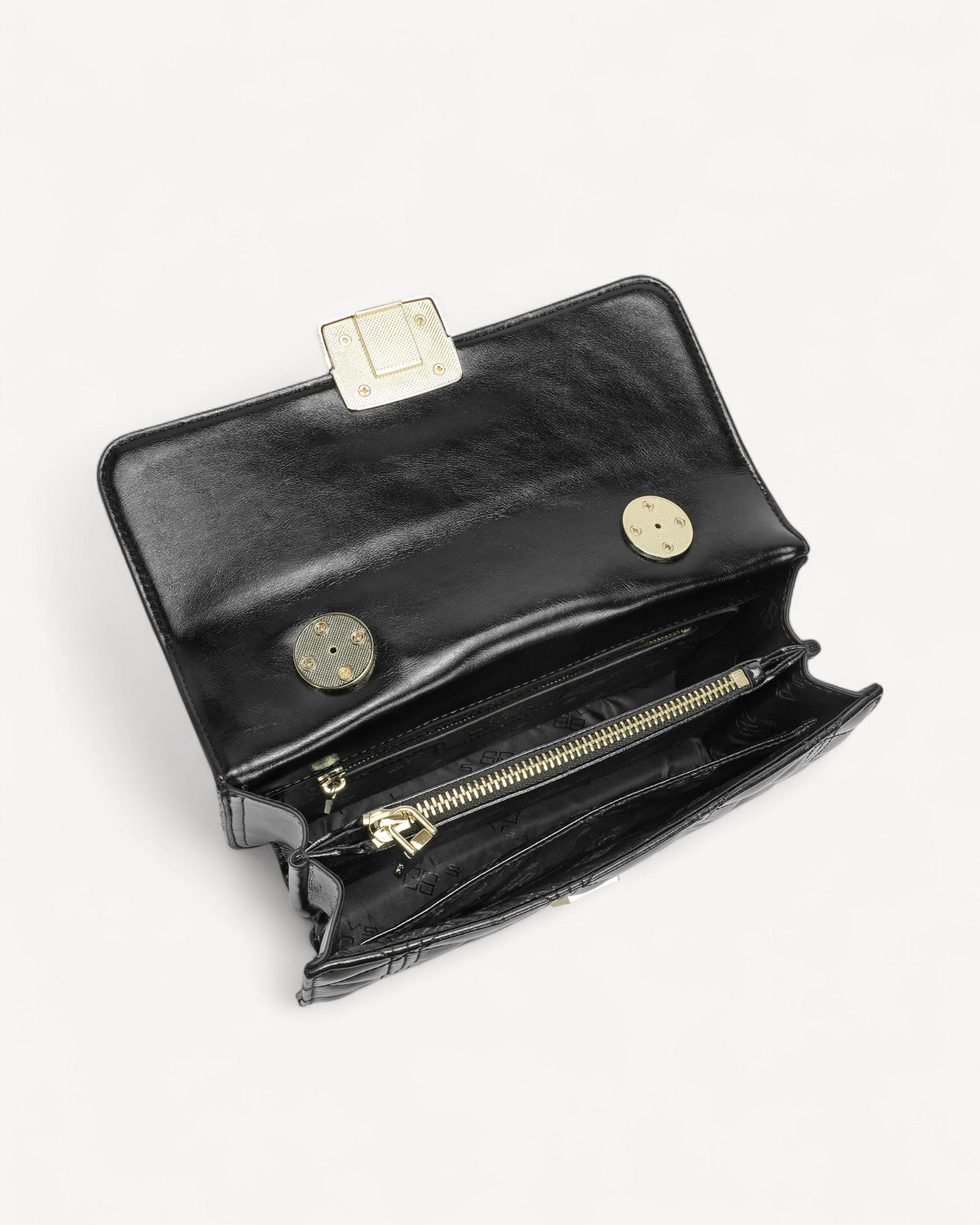 شنطة كتف قفل مغناطيسي بحزام لون اسود - 4