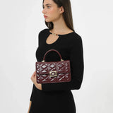 شنطة كتف قفل مغناطيسي بحزام لون عنابي - 9