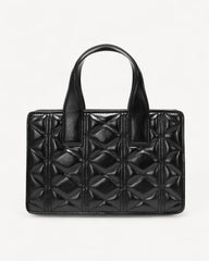 Luxury leather handbag and shoulder bag with a classic, luxurious design - black with gold accents