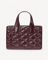 Maroon handbag and shoulder bag with gold details - classic elegance with a modern twist