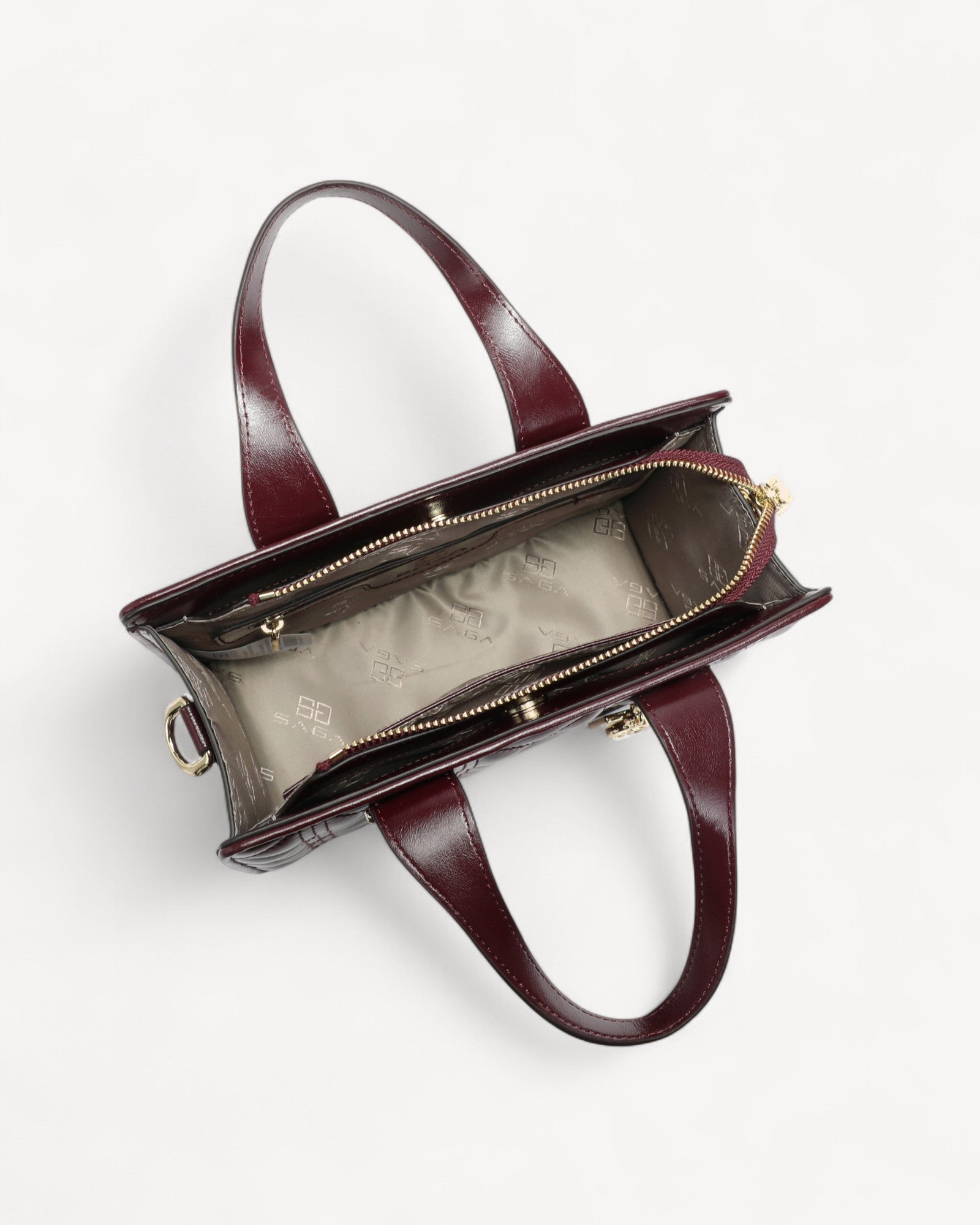 شنطة كتف جلد بحزام قابل للإزالة لون عنابي - 4