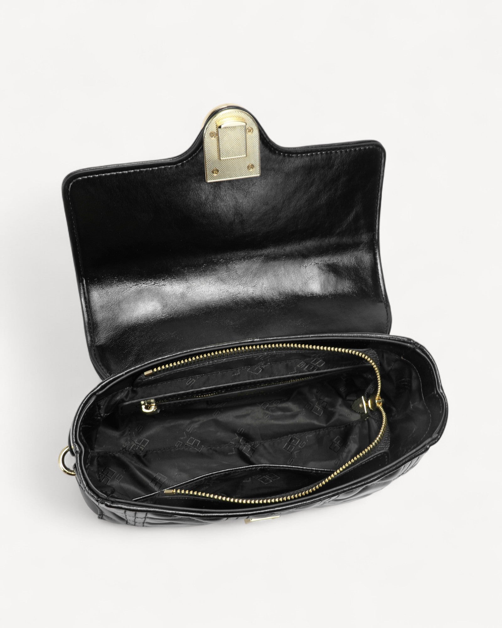 شنطة كتف صغيرة جلد طبيعي لون اسود - 4