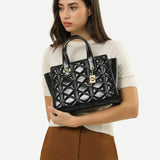 شنطة كتف جلد طبيعي بحامل لون اسود - 9