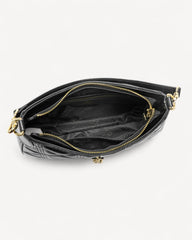 SAGA Women's Black Half Moon Stylish Shoulder and Handbag