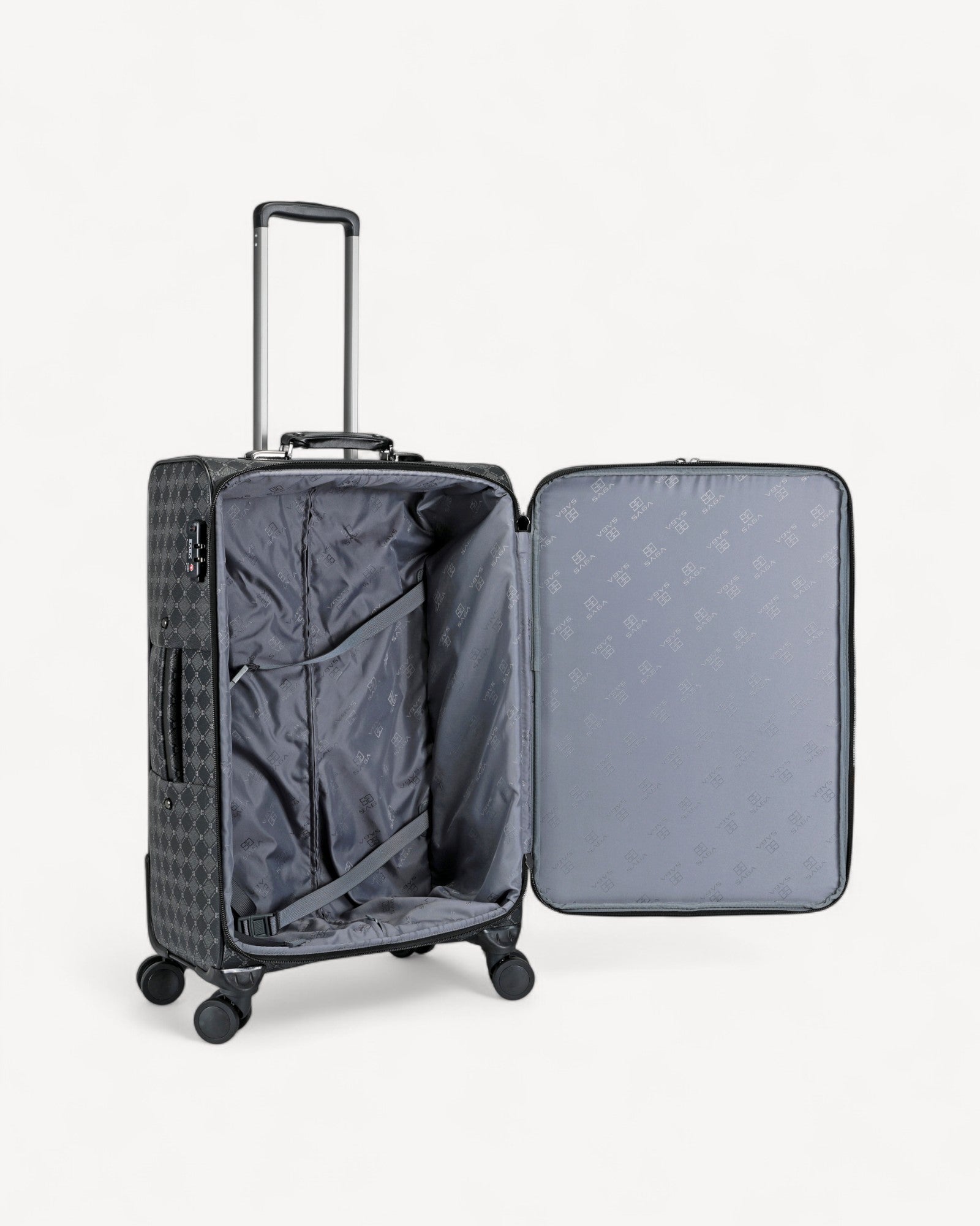 شنطة سفر وسط مقاس 25 إنش لون اسود - 4