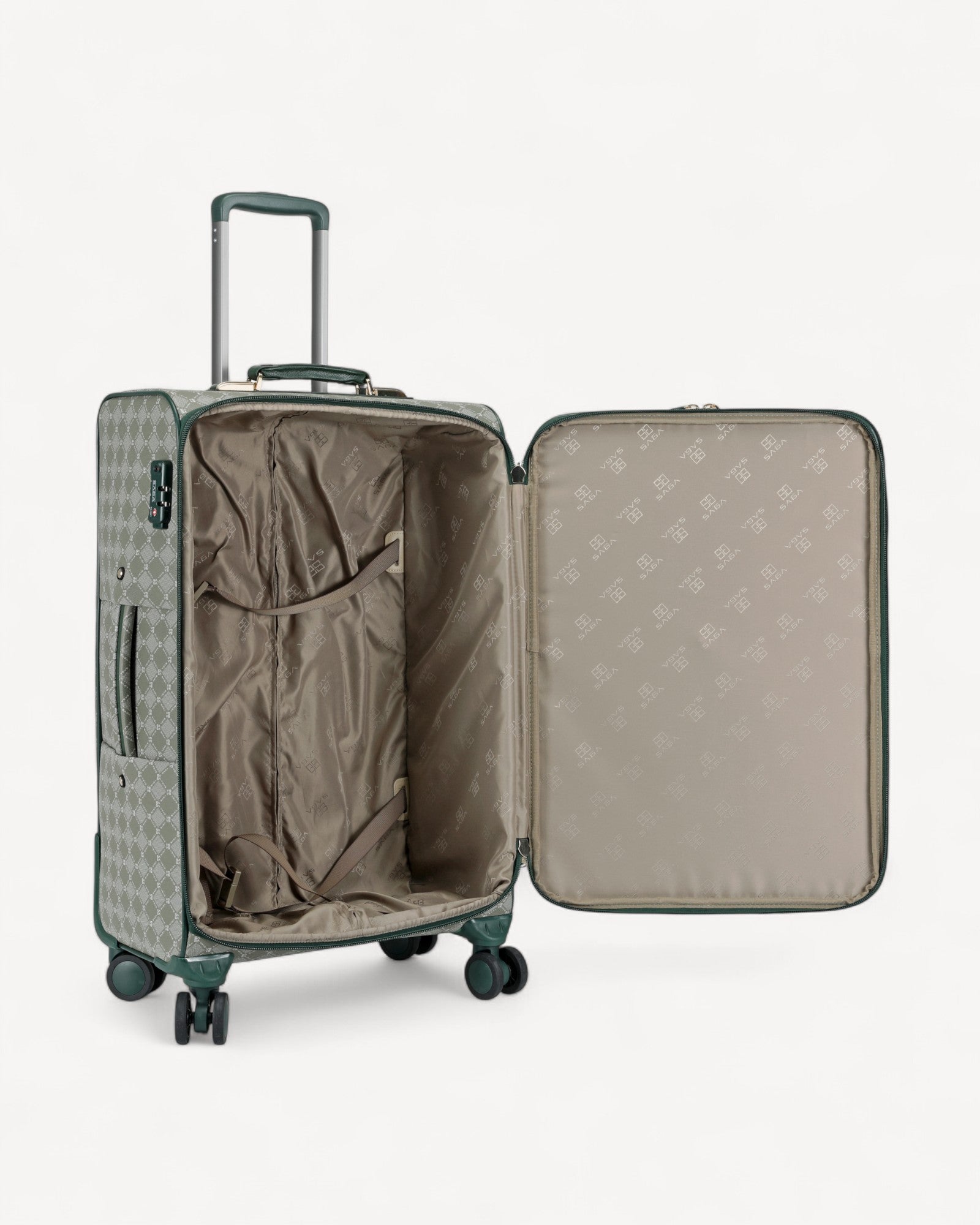 شنطة سفر وسط مقاس 25 إنش لون اخضر - 4