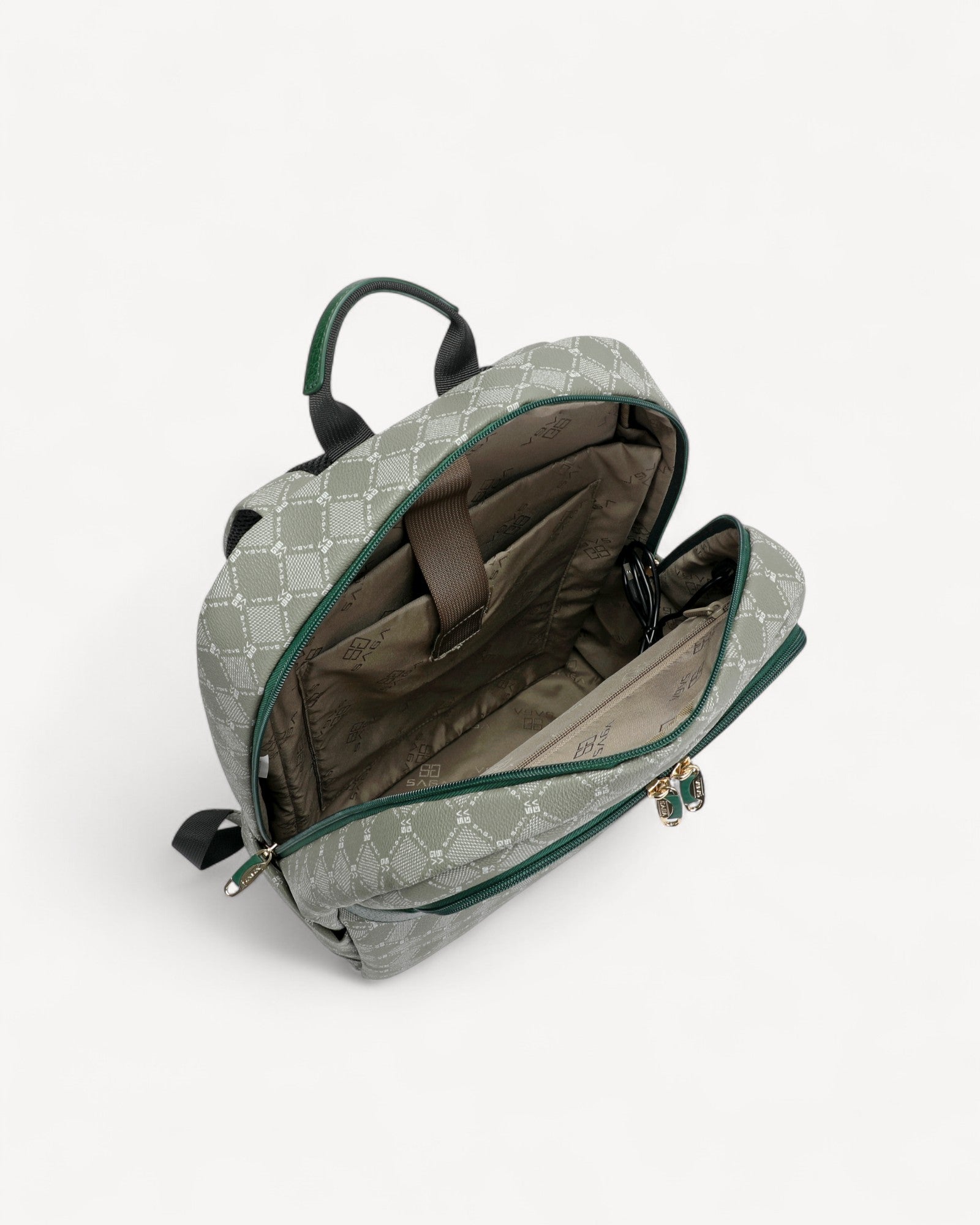 شنطة ظهر بجيبوب متعددة لون اخضر - 4