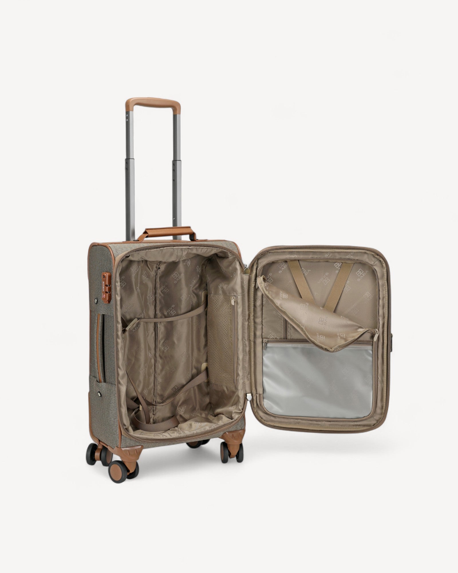 شنطة سفر قماش كابينة الطائرة لون بني - 4