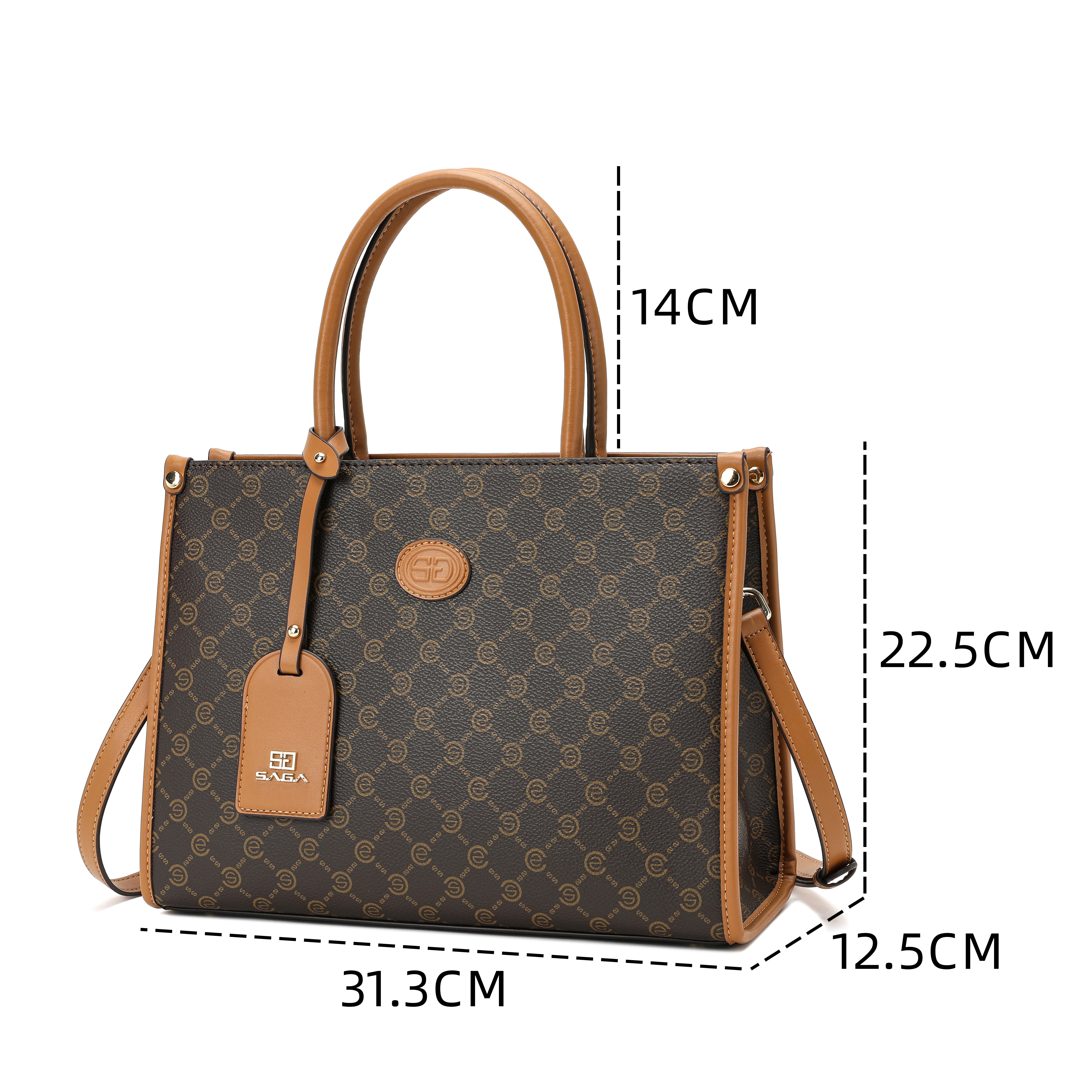 شنطة كتف بحزام قابل للفصل لون بني غامق - 5