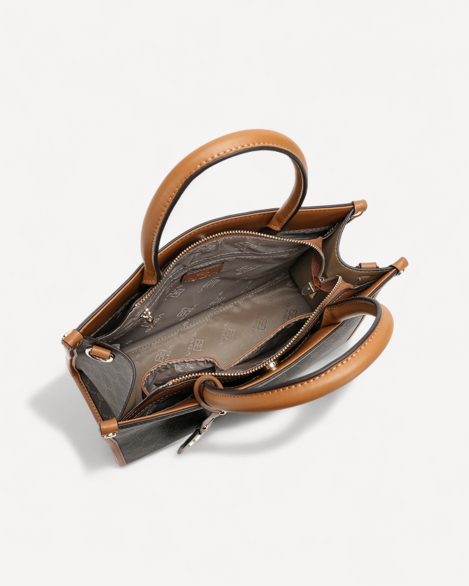 شنطة كتف بحزام قابل للفصل لون بني غامق - 4