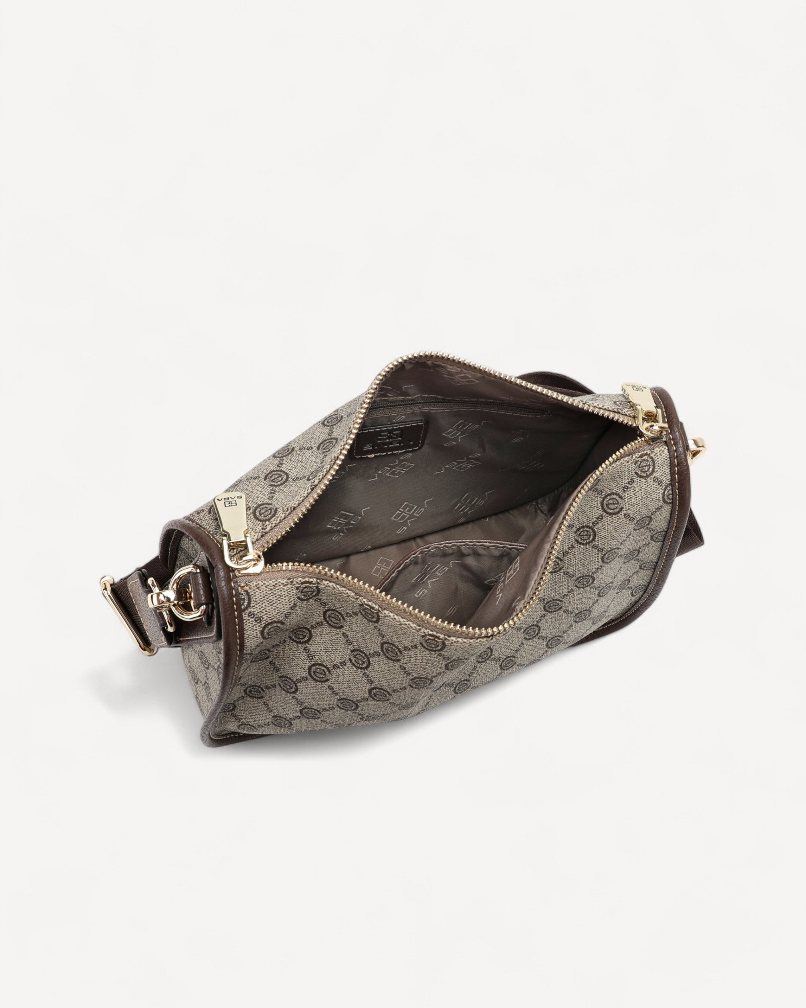 حقيبة كروس بدي بحزام كتف لون بني فاتح - 4