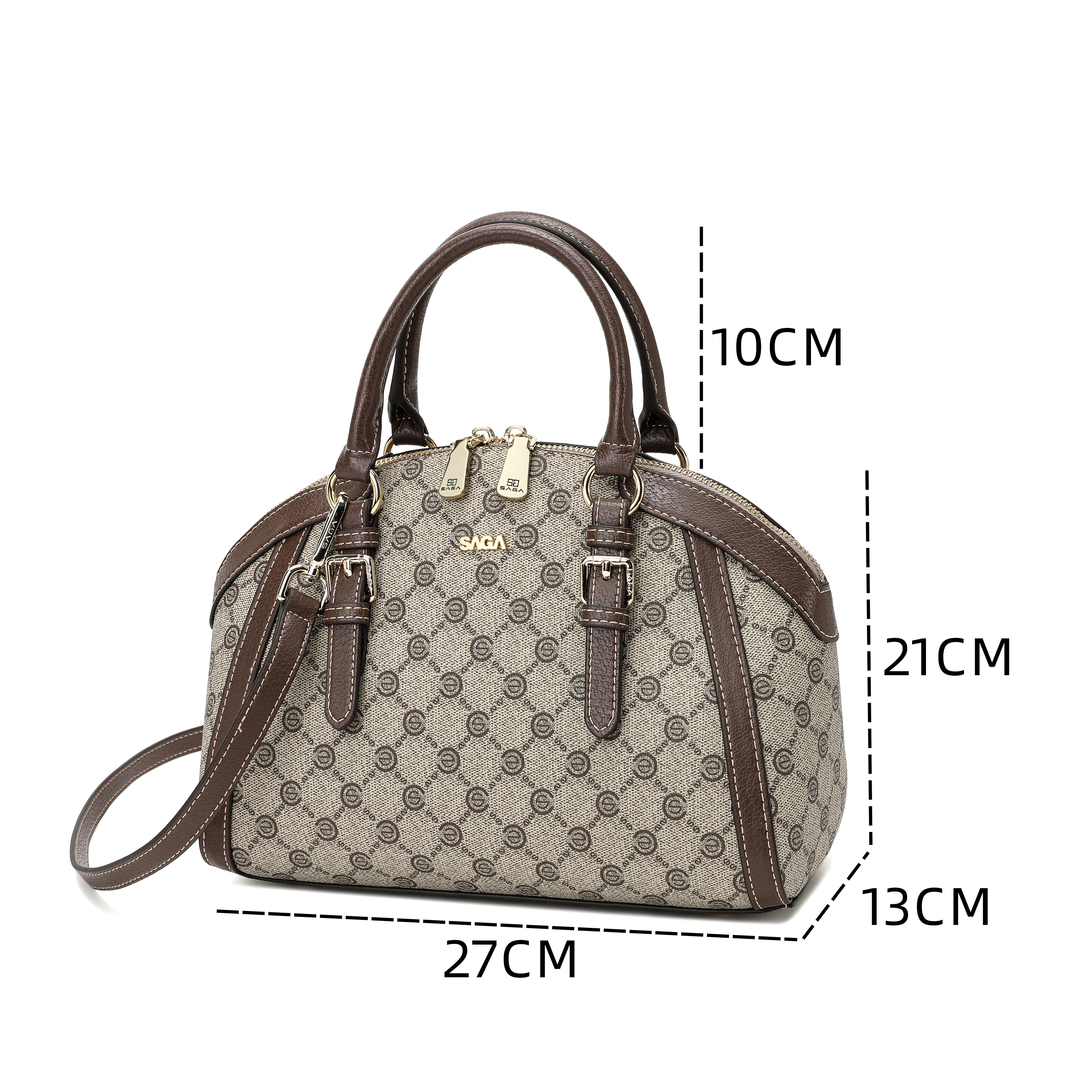 شنطة ساشتيل بحزام لون بني - 5