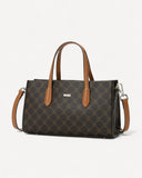 شنطة كتف مونوغرام بحامل لون بني غامق - 1