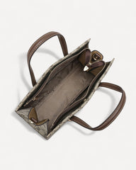 شنطة كتف مونوغرام بحامل لون بني فاتح - 4