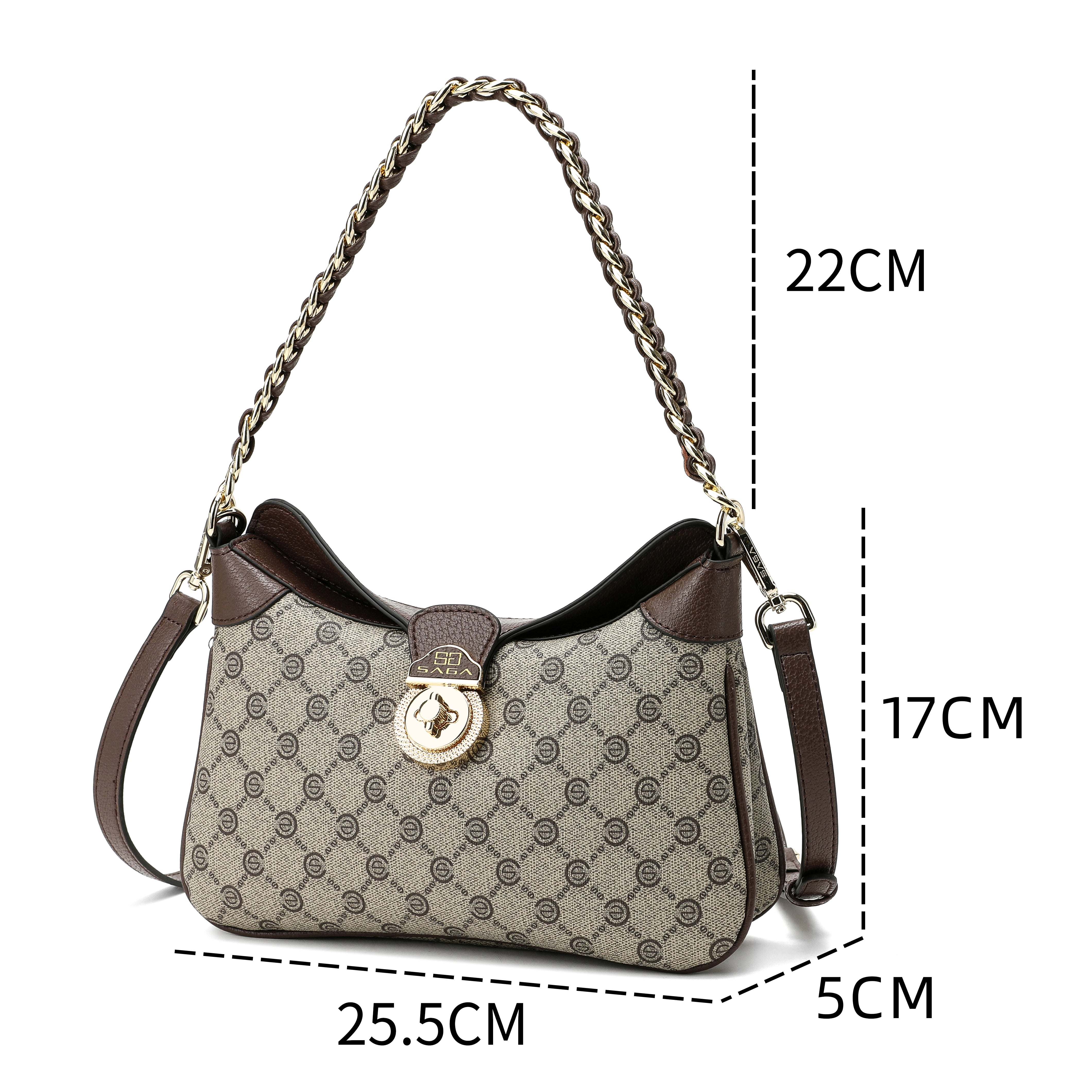 شنطة كروس بدي بحامل لون بني فاتح - 5