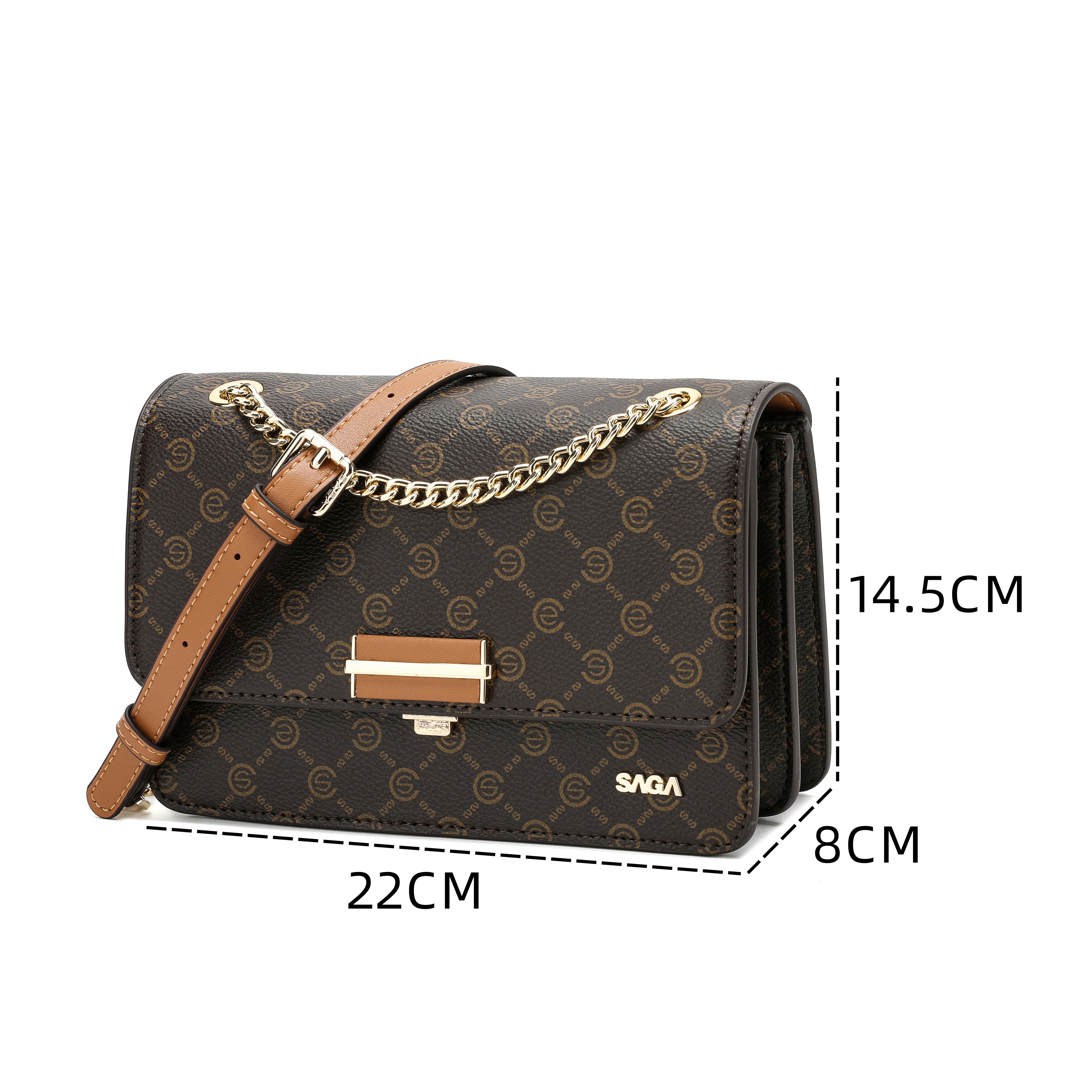 شنطة كتف بحامل قابل للتعديل لون بني غامق - 5