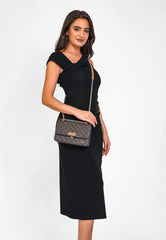 شنطة كتف بحامل قابل للتعديل لون بني غامق - 8