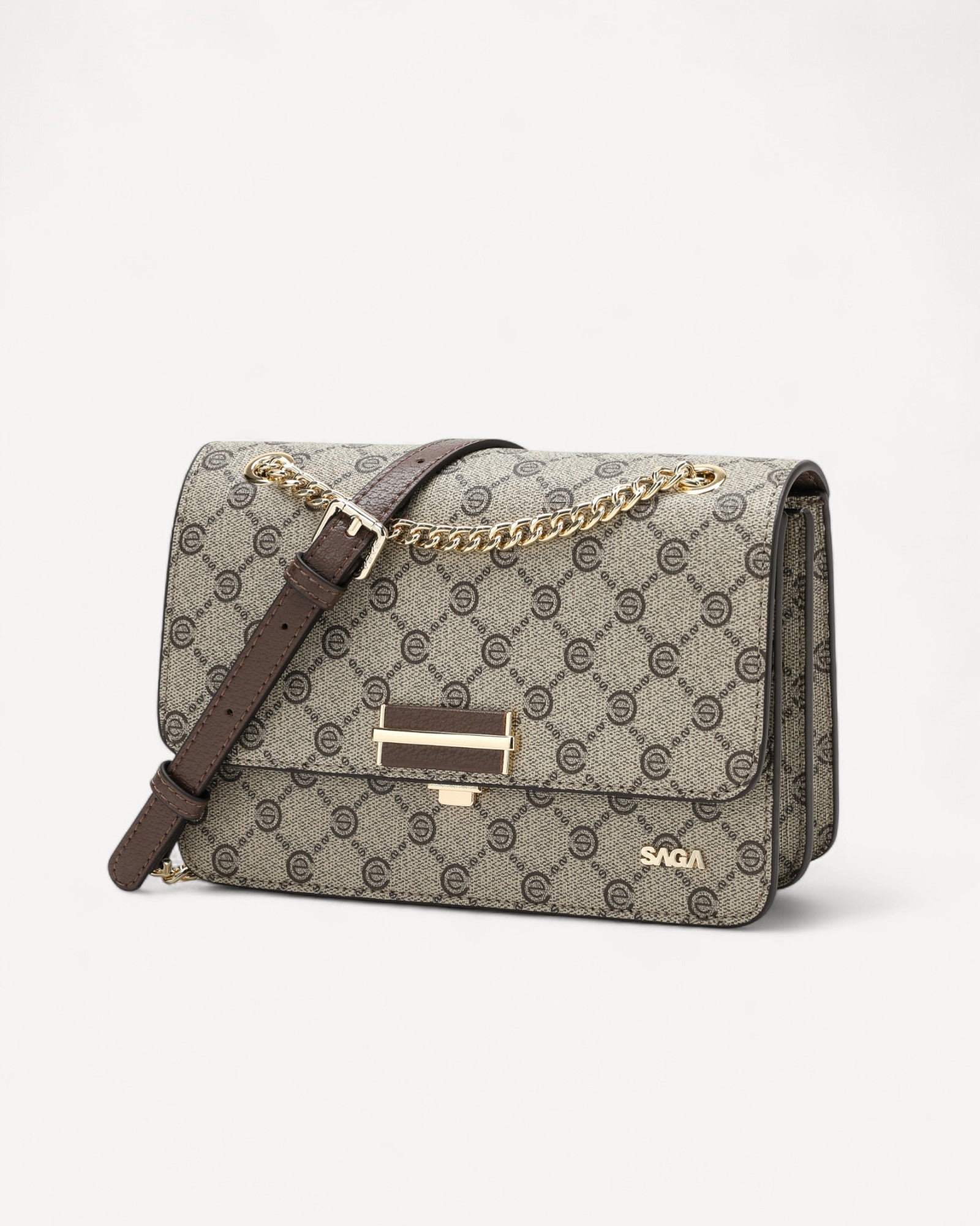 شنطة كتف بحامل قابل للتعديل لون بني فاتح - 1