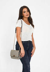 شنطة كتف بحامل قابل للتعديل لون بني فاتح - 8