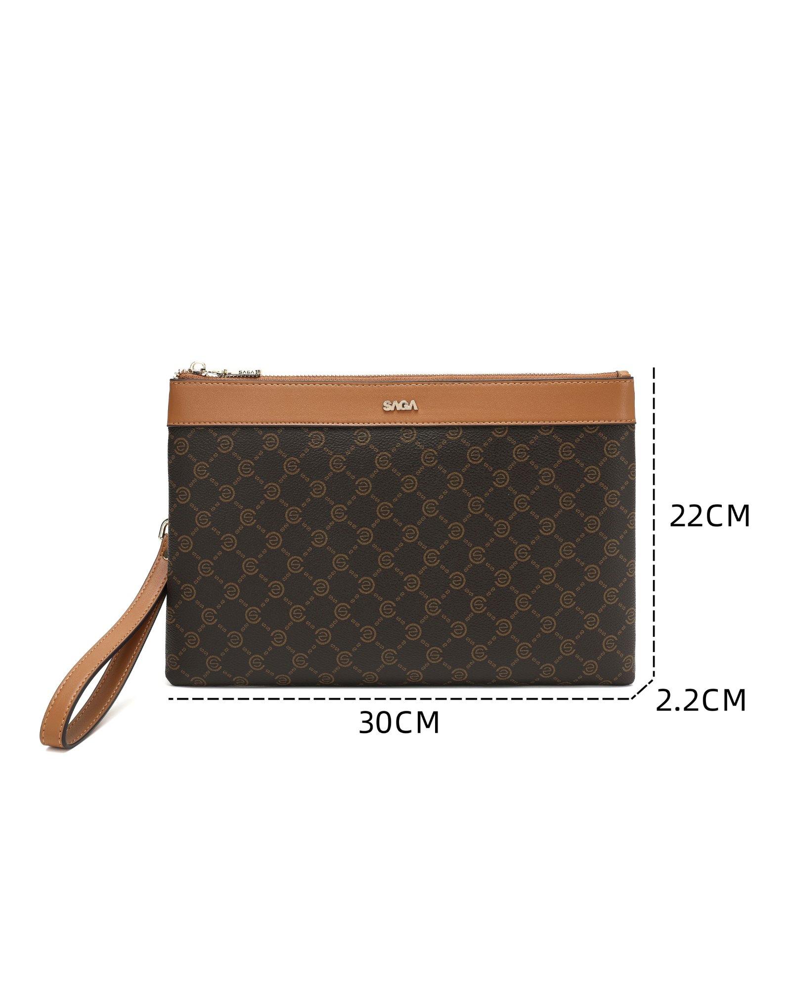 شنطة كلتش خفيفة الوزن لون بني - 5