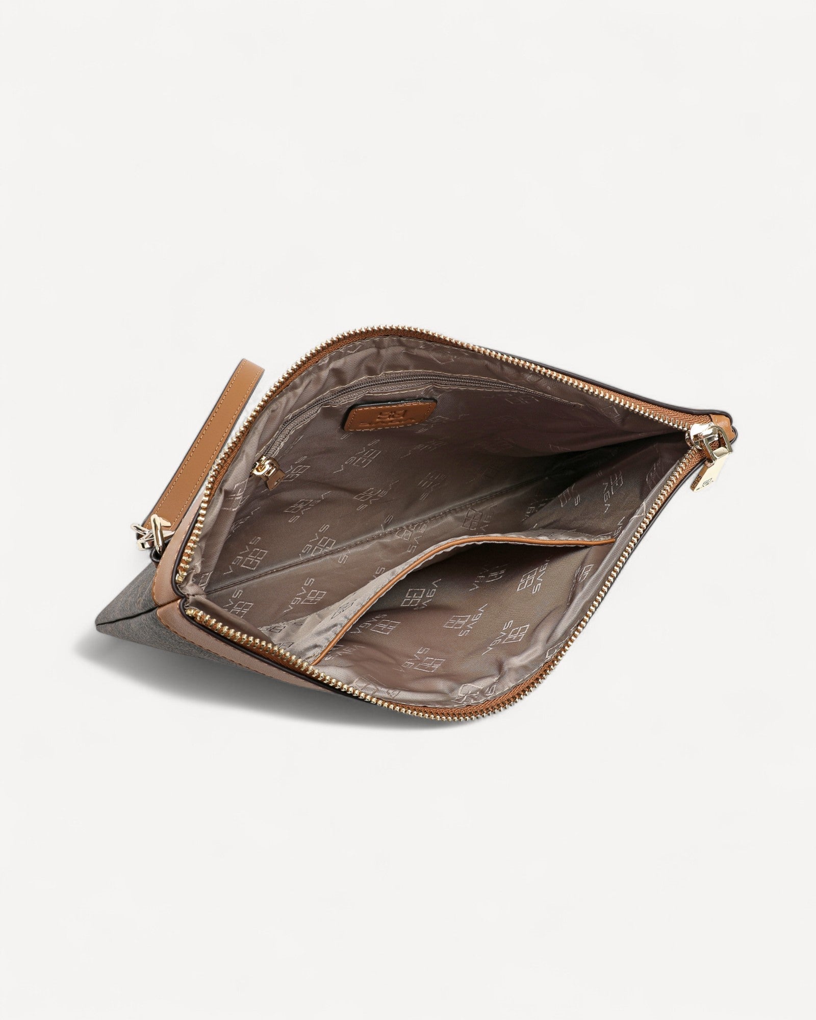 شنطة كلتش خفيفة الوزن لون بني - 4