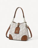 شنطة كتف بتصميم دلو لون بني - 1