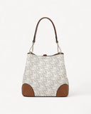 شنطة كتف بتصميم دلو لون بني - 2