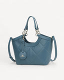 شنطة كتف جلد بحامل قابل للتعديل لون تركواز - 1