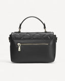 شنطة كتف جلد طبيعي بحزام قابل للفصل لون اسود - 2