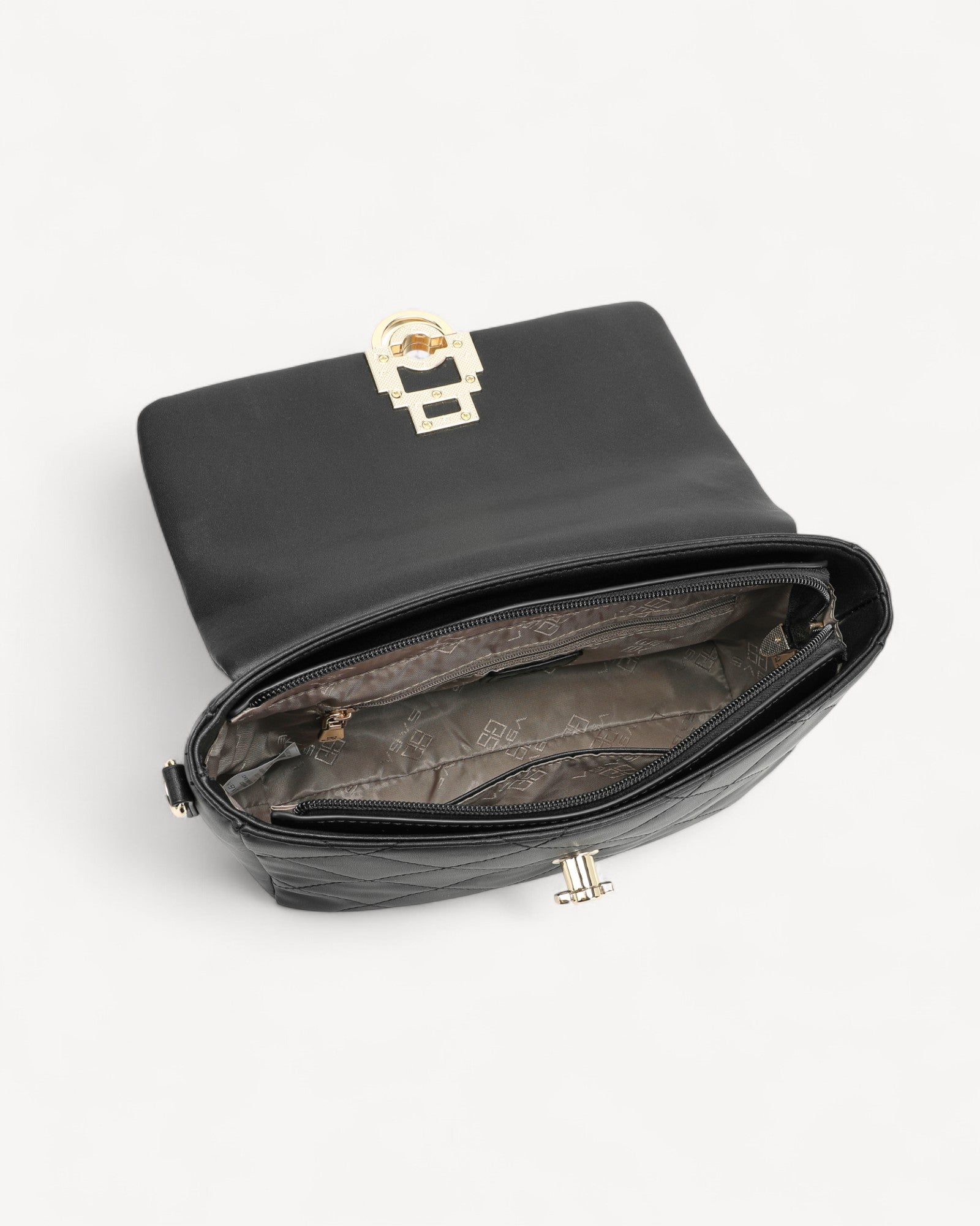 شنطة كتف جلد طبيعي بحزام قابل للفصل لون اسود - 4