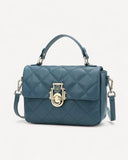 شنطة كتف جلد طبيعي بحزام قابل للفصل لون تركواز - 1