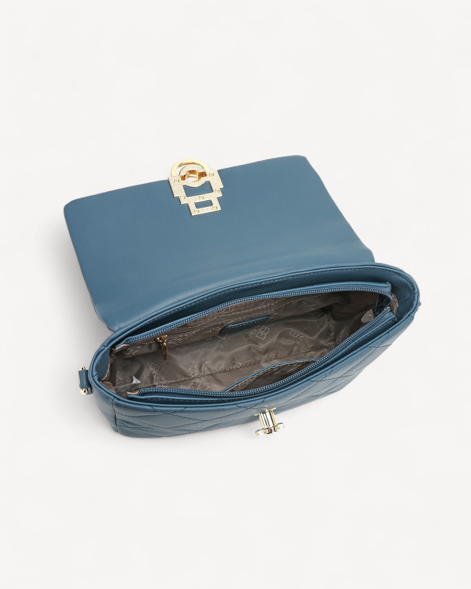 شنطة كتف جلد طبيعي بحزام قابل للفصل لون تركواز - 4