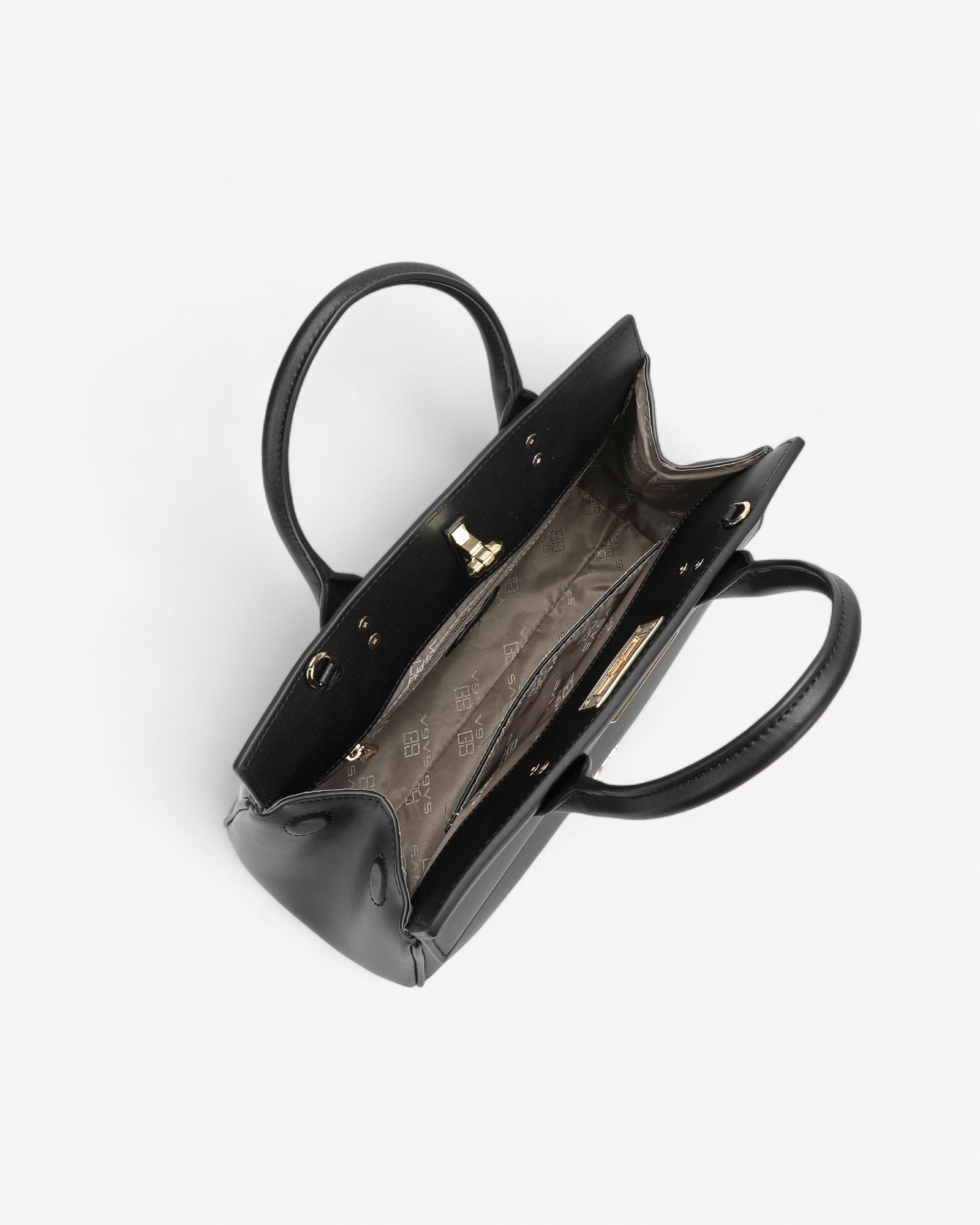 شنطة كتف جلد طبيعي بحامل قابل للتعديل لون اسود - 4