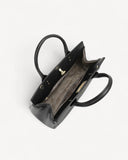 شنطة كتف جلد طبيعي بحامل قابل للتعديل لون اسود - 4