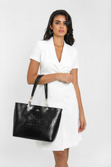 Black Crocodile Leather Luxury Bag