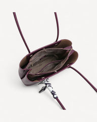 Luxury leather bag with elegant and attractive scarf in purple color