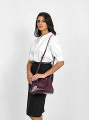 Crocodile Style Luxury Leather Bag in Multiple Colors