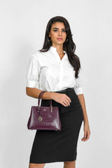 Crocodile Style Luxury Leather Bag in Multiple Colors