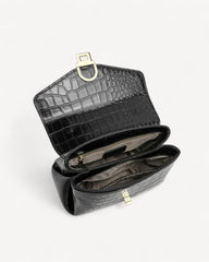 Shiny Crocodile Bag with Gold Lock Luxury Leather Available in Multiple Colors