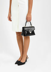 Shiny Crocodile Bag with Gold Lock Luxury Leather Available in Multiple Colors