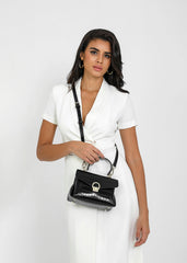 Shiny Crocodile Bag with Gold Lock Luxury Leather Available in Multiple Colors