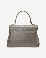 Shiny Crocodile Bag with Gold Lock Luxury Leather Available in Multiple Colors