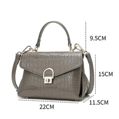 Shiny Crocodile Bag with Gold Lock Luxury Leather Available in Multiple Colors