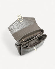 Shiny Crocodile Bag with Gold Lock Luxury Leather Available in Multiple Colors