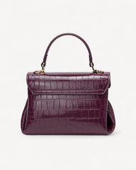 Shiny Crocodile Bag with Gold Lock Luxury Leather Available in Multiple Colors