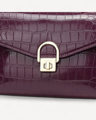 Shiny Crocodile Bag with Gold Lock Luxury Leather Available in Multiple Colors