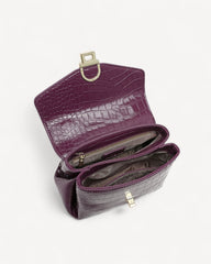 Shiny Crocodile Bag with Gold Lock Luxury Leather Available in Multiple Colors